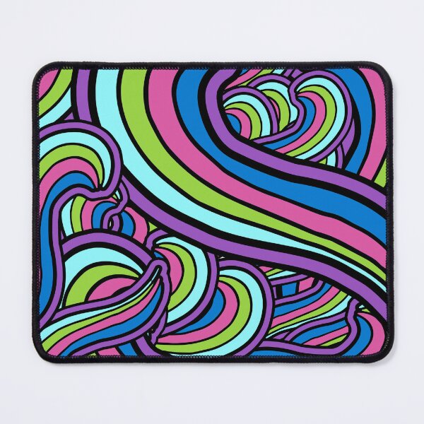 Item preview,  Geometric Groovy Psychedelic Art Hippie Retro 60's 70's Purple Green Blue designed and sold by funnytshirtemp.