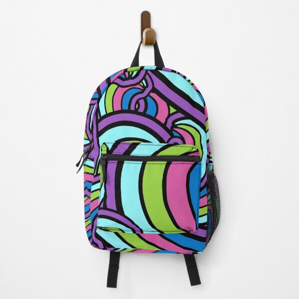 Item preview, Geometric Groovy Psychedelic Art Hippie Retro 60's 70's Purple Green Blue designed and sold by funnytshirtemp.