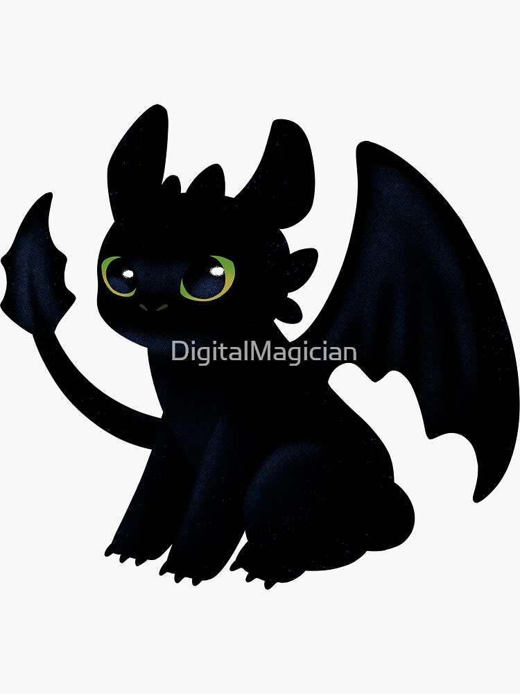 Toothless Night Fury Cute Dragon Sticker For Sale By Digitalmagician Redbubble