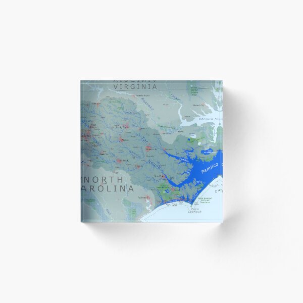 Artikelvorschau, Pamlico Sound / Karte der Wasserscheide des Flusses Neuse entworfen und verkauft von Watershed Maps.