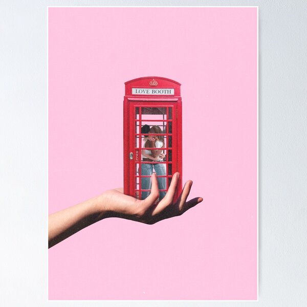 Pink Pay Phone Poster - Teléfono vintage de color rosa 