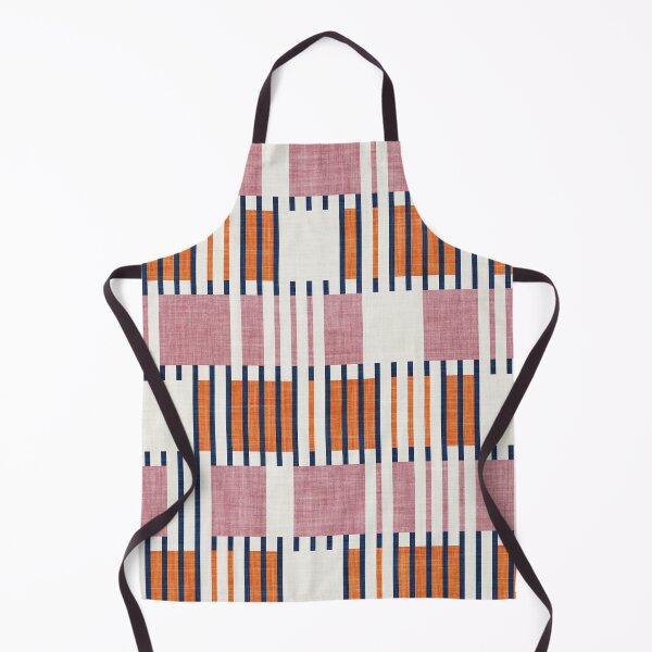 Item preview, Bold minimalist retro stripes // midnight blue orange and dry rose geometric grid designed and sold by SelmaCardoso.
