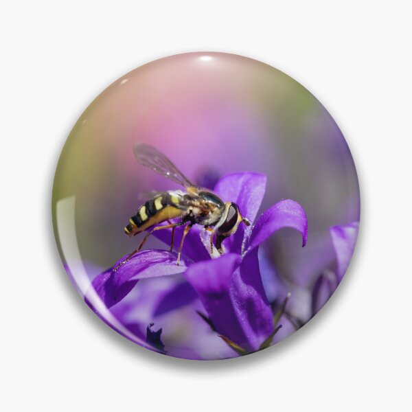 Item preview, Hoverfly On Purple Bellflowers designed and sold by Tanya C  Smith.