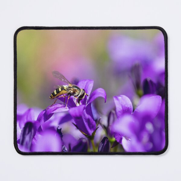 Item preview, Hoverfly On Purple Bellflowers designed and sold by Tanya C  Smith.