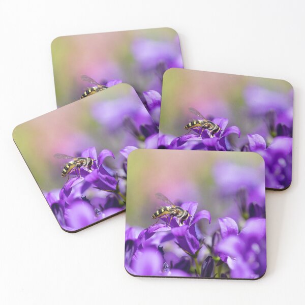 Item preview, Hoverfly On Purple Bellflowers designed and sold by Tanya C  Smith.