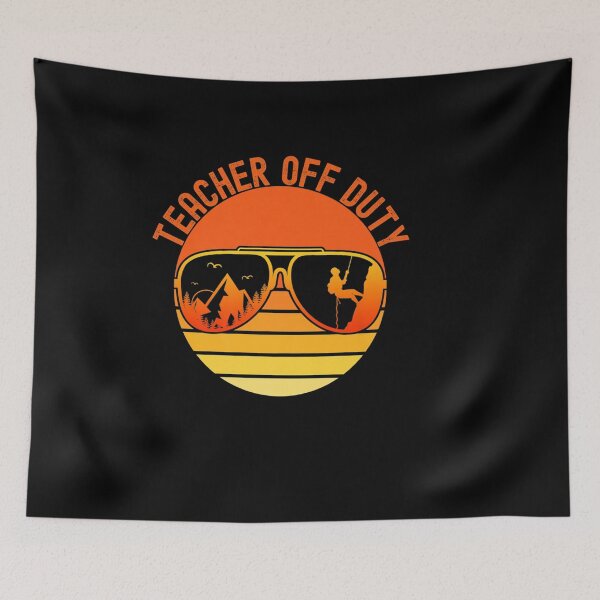 Item preview, TEACHER OFF DUTY MOUNTAIN HIKING SUNGLASSES RETRO SUNSET designed and sold by sobriowslen.
