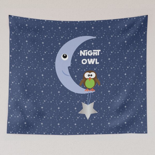 Item preview, Cute Night Owl with Moon and Star designed and sold by MollySky.