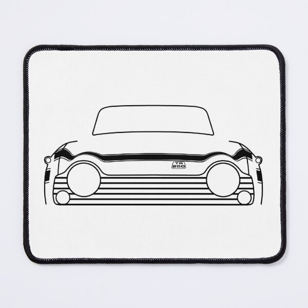 Item preview, Triumph TR250 1960s British classic car outline graphic with stripes (black) designed and sold by soitwouldseem.