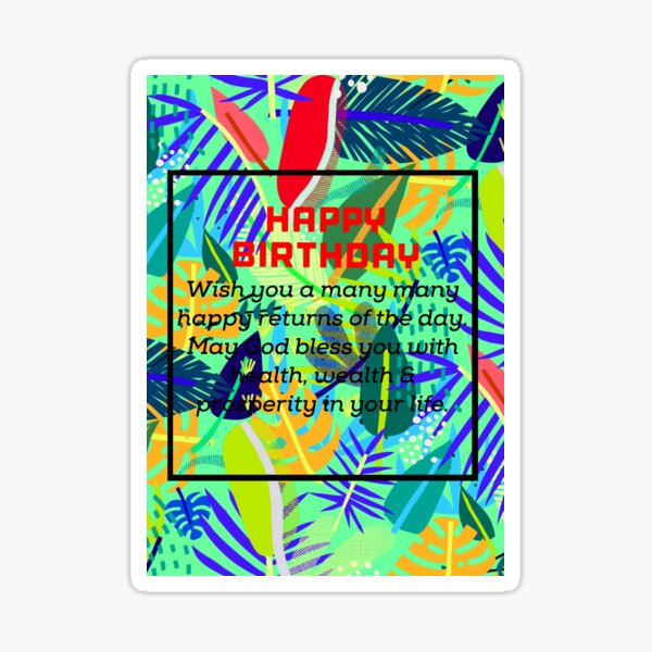 "Happy birthday summer greeting card " Sticker for Sale by Umaid016