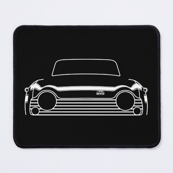 Item preview, Triumph TR250 1960s British classic car outline graphic with stripes (white) designed and sold by soitwouldseem.