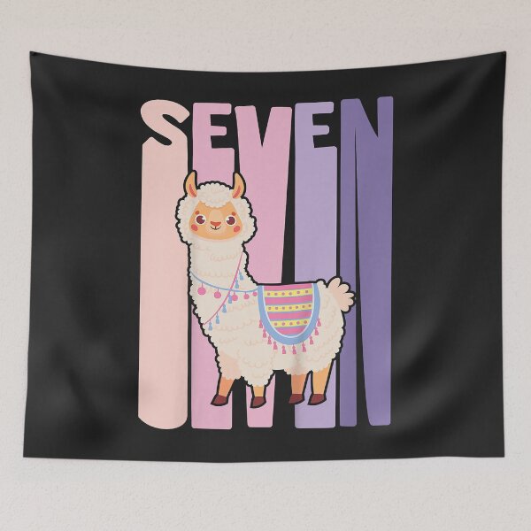 Item preview, Kids 7 Year Old Cute Llama Alpaca Birthday Girl 7th B-day designed and sold by Corelli87.