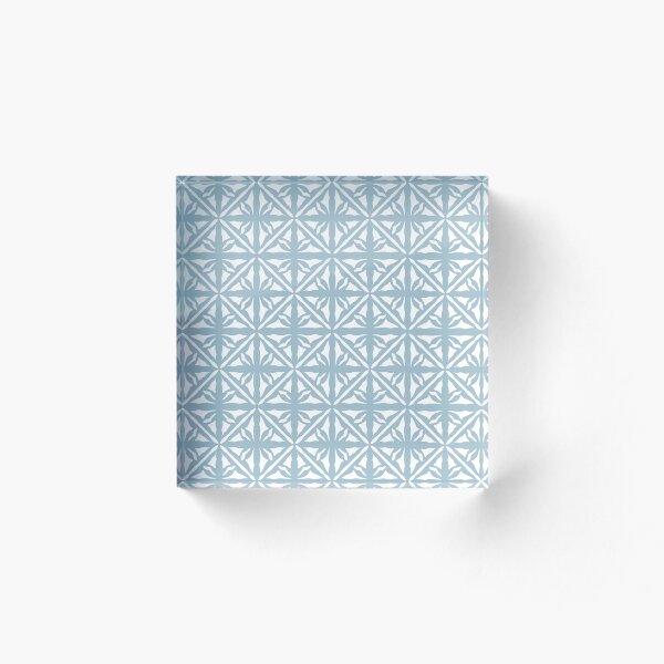 Item preview, Sqare Caro Tiles with Leaves in Light Blue designed and sold by AnaZugelj.