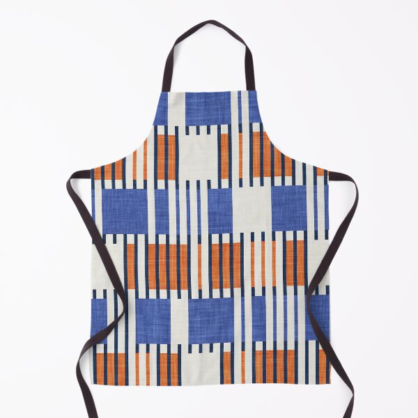 Item preview, Bold minimalist retro stripes // midnight blue orange and electric blue geometric grid designed and sold by SelmaCardoso.
