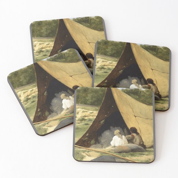 Item preview, -Albert Bierstadt -indigenous camp, study Classic designed and sold by LidiagRinaldi.