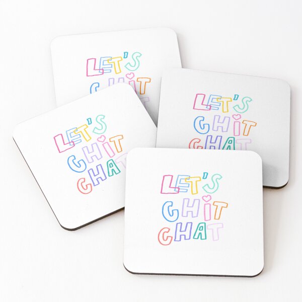Item preview, multi-colored inscription let's chit chat designed and sold by teffyoumans.