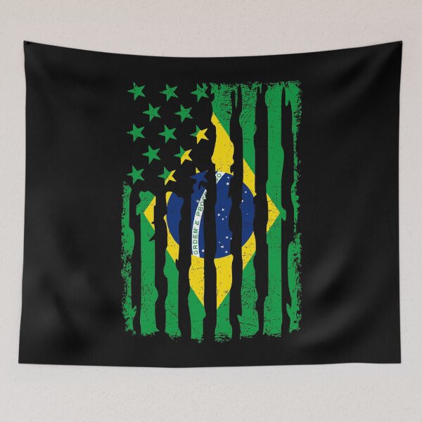 Item preview, Brazilian American Pride USA Flag Brazil Roots designed and sold by pixeljamz.