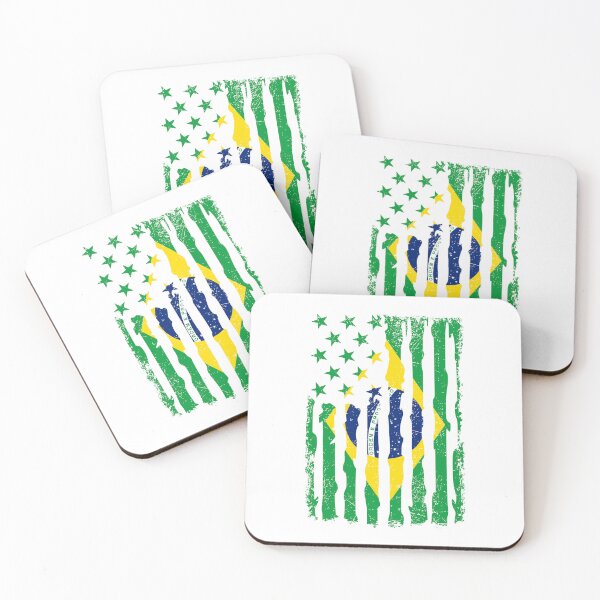 Item preview, Brazilian American Pride USA Flag Brazil Roots designed and sold by pixeljamz.