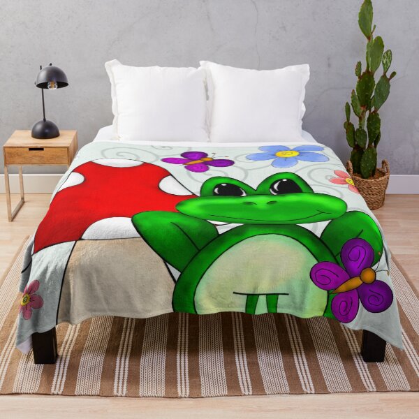 Item preview, Happy Frog in Spring Folk Art designed and sold by bohemianbound.