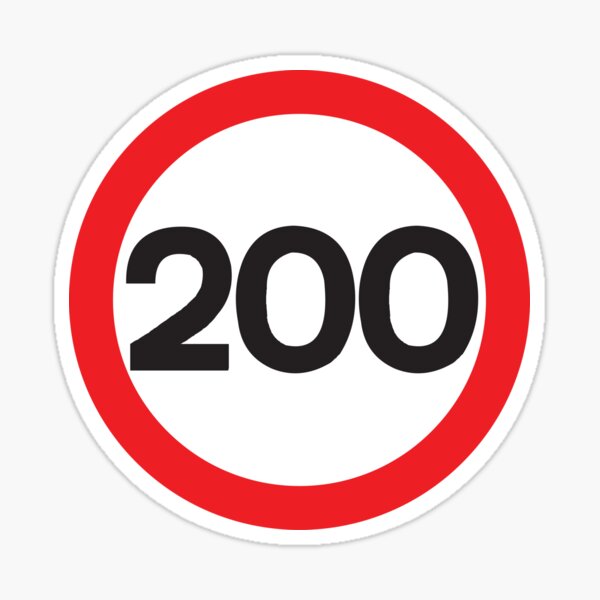 200 Max Speed Sticker