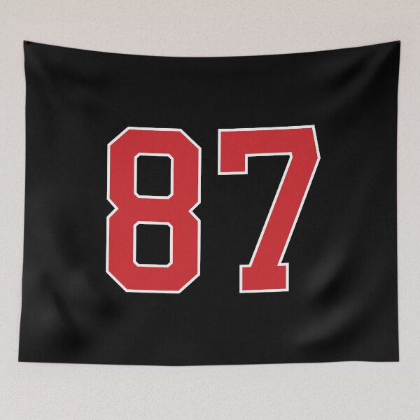 Item preview, Sports Number 87, red black color lucky sport eighty seven designed and sold by ArtIsParty.