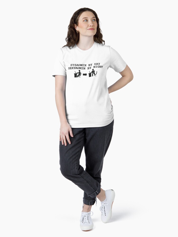 Thumbnail 4 of 7, Essential T-Shirt, sysadmin by day, sexyadmin by night designed and sold by yourgeekside.