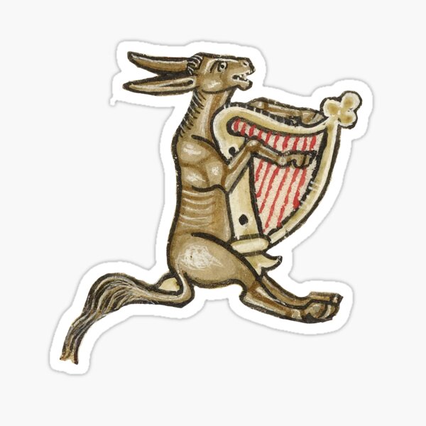 Vista previa del artículo con la obra «Medieval #26 - The Music Donkey», diseñado y vendido por libraryworm.