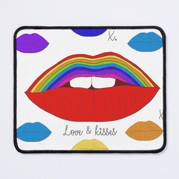 Item preview, # Pride Love & kisses rainbow lips  designed and sold by Leatextileart.