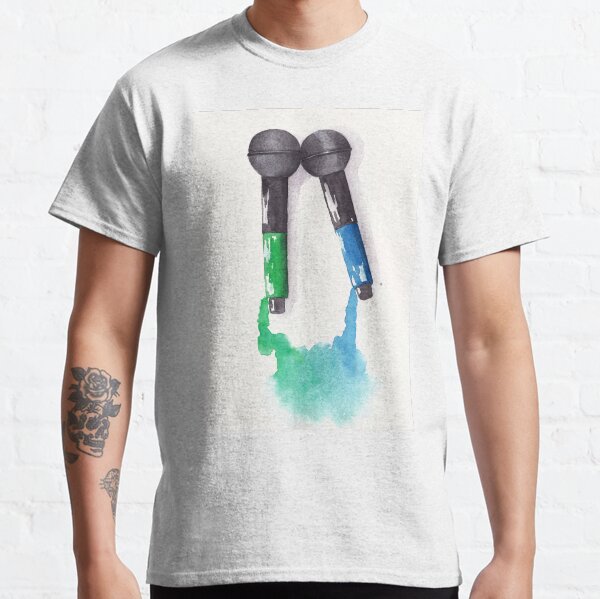 Larrying Mics (verde y azul) Camiseta clásica