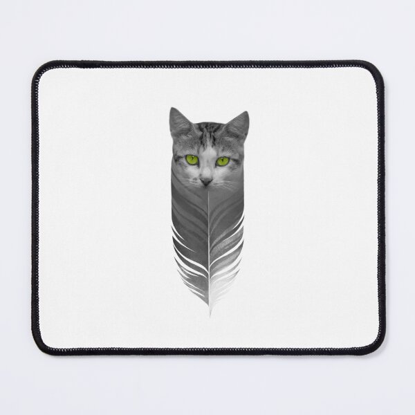 Item preview, cute cat head with live eye and fether, funny owl shape designed and sold by ApurwaArtShop.