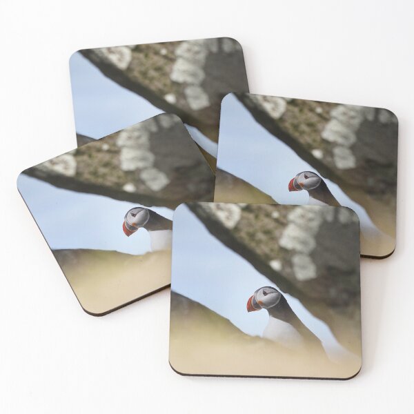 Item preview, Puffin hiding behind a rock designed and sold by elisainiceland.