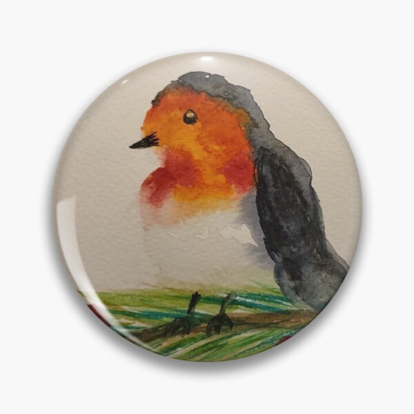 Item preview, Robin on a pine branch designed and sold by InkyandCotton.