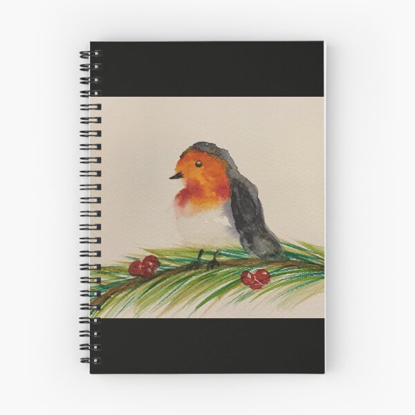 Item preview, Robin on a pine branch designed and sold by InkyandCotton.