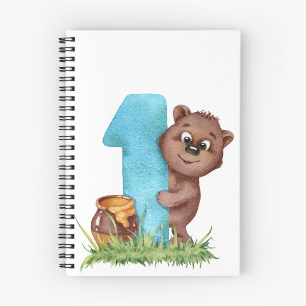 Item preview, Baby bear & number one designed and sold by aquarellegarden.