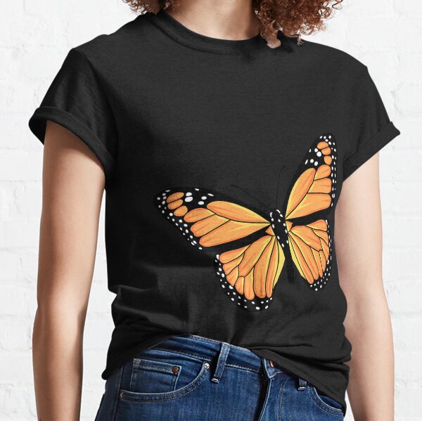 butterfly insect art pink cute animal 100% cotton fashion clothing tshirt tee shirt short-sleeve unisex t-shirt multiple colors