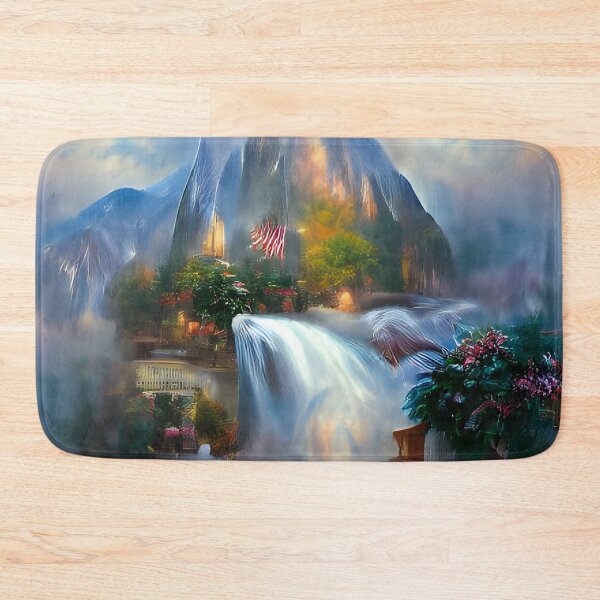 Item preview, Waterfall Flowing over Mountains designed and sold by theartmuseums.