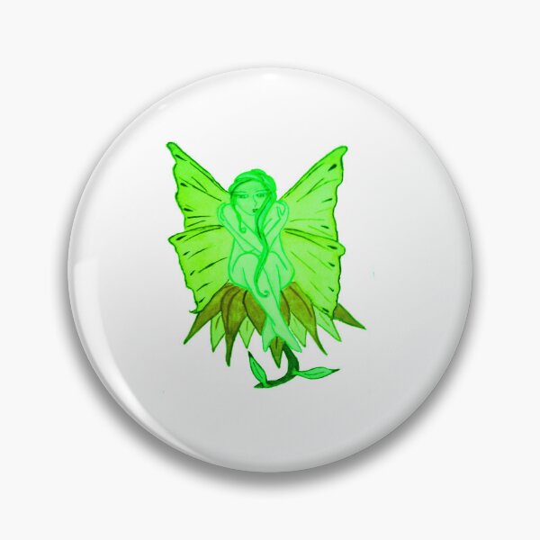 Item preview, Fairycore Green Fairy Sitting on a Flower designed and sold by LBlaze.