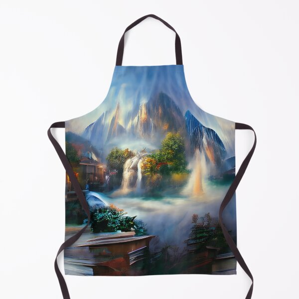 Aperçu de l'œuvre Waterfall Running through Mountains créée et vendue par theartmuseums.