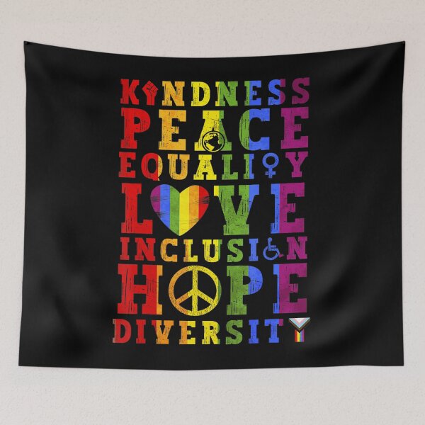Item preview, Kindness Equality Love LGBTQ Rainbow Flag Gay Pride Month designed and sold by nedrae.