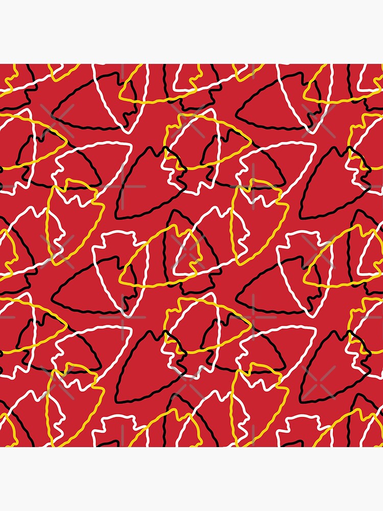 Chiefs Arrowhead Pattern on Red Sticker for Sale by brittlouise