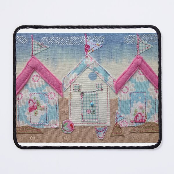 Item preview, #Beside the sea Embroidered Beach Huts designed and sold by Leatextileart.