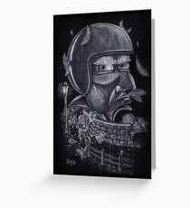 Biker on rural roads Greeting Card