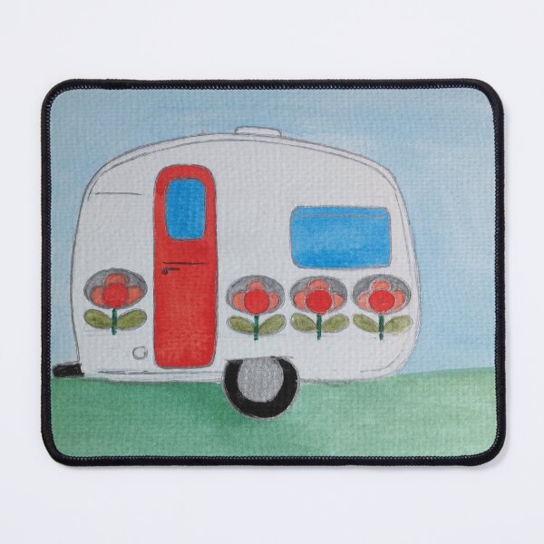 Item preview, #Orange Flower Vintage Caravan  designed and sold by Leatextileart.