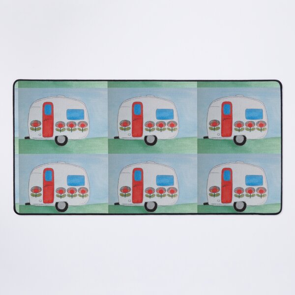 Item preview, #Orange Flower Vintage Caravan  designed and sold by Leatextileart.