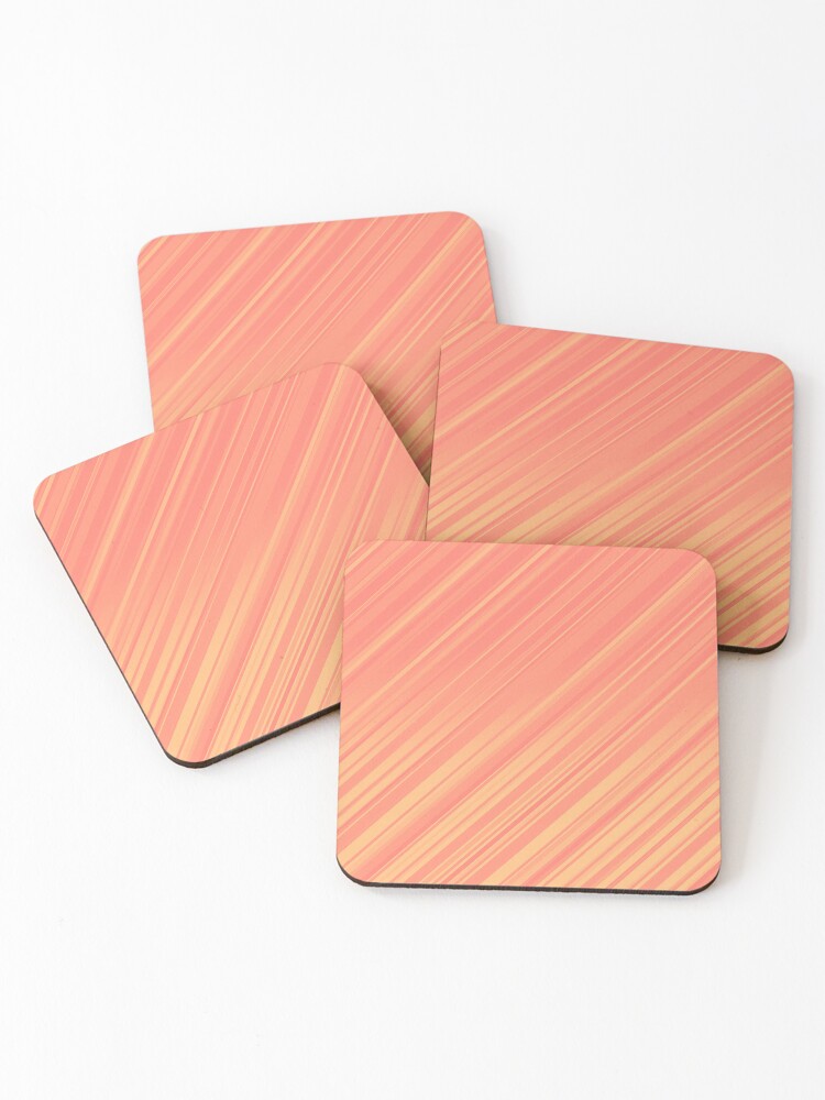 Thumbnail 1 of 5, Coasters (Set of 4), Soft Orange Pattern designed and sold by trendingatees.