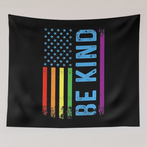 Item preview, Be Kind LGBT LGBTQ Gay Pride Rainbow American Flag Proud USA  designed and sold by edensmr.