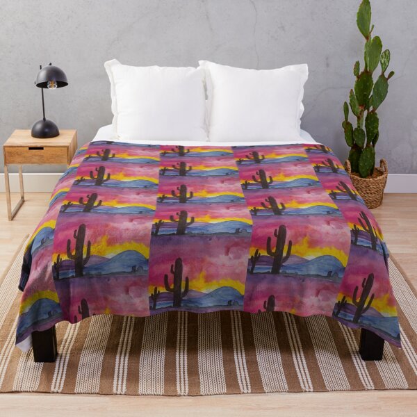 Item preview, Cactus Watercolor Sunset designed and sold by InkyandCotton.