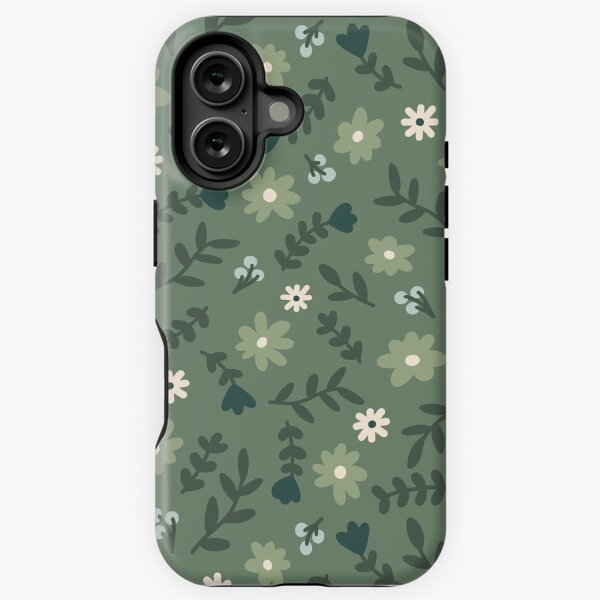 Flower Pattern (sage green) iPhone Tough Case