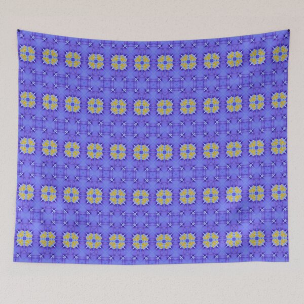 Artikelvorschau, Syringodea Longituba 1.11 -  Royal Blue & Yellow Geometric Repeat Pattern entworfen und verkauft von FRLF.