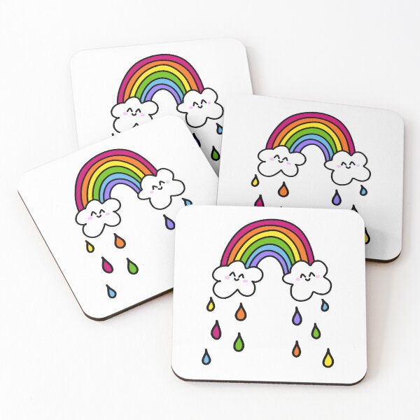 Item preview, Cute Rainbow Doodle Cartoon with Smiling Clouds and Colorful Raindrops, made by EndlessEmporium designed and sold by EndlessEmporium.