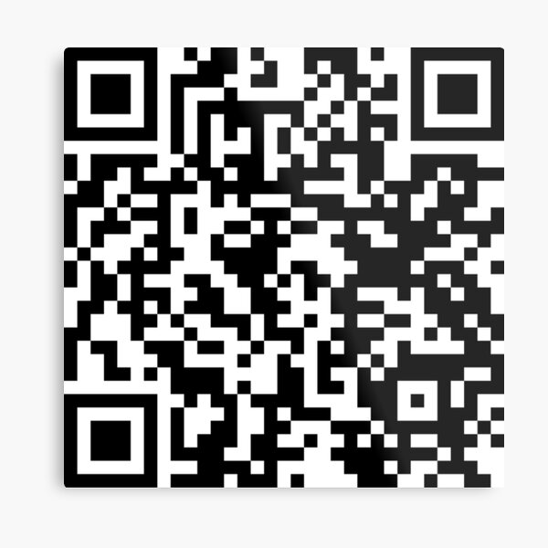 Rick Roll QR Code Prank Metal Print by Ally Says Hi - Pixels